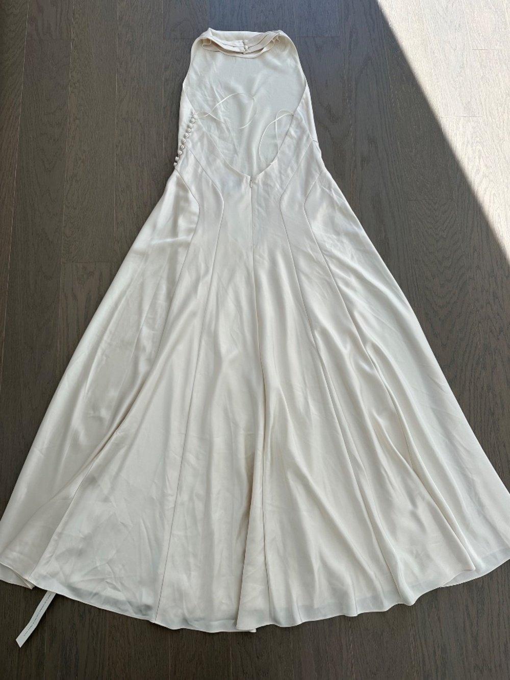 Reformation ROY Satin Wedding Dress Halter Gown Fior Di Latte Ivory With Tags 8 - Picture 5 of 9